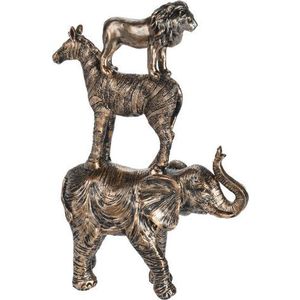 Decoratiune Wild animals, 18x6x27 cm, poliston, auriu imagine