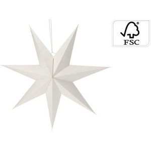 Decoratiune Star, 75x75x13 cm, hartie, alb imagine