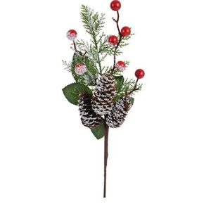 Decoratiune Berry Branch, polistiren, 36 cm, rosu imagine