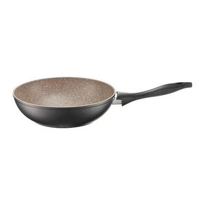 Tigaie wok Arras, Ambition, 26 cm, invelis Qualum Basic Stone, aluminiu, negru/maro imagine