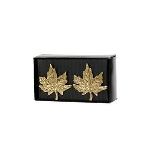Set 2 inele pentru servetele Maple Leaf, Decoris, alama, auriu imagine