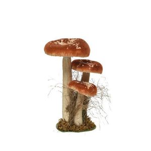 Decoratiune Mushroom, Decoris, 14x18x26 cm, poliester, maro imagine