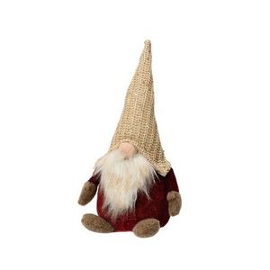 Decoratiune Boy gnome w hat beige, Decoris, 14x12x30 cm, poliester, multicolor imagine