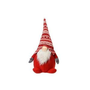 Decoratiune Gnome w stipe pattern hat, Decoris, 14x12x30 cm, poliester, multicolor imagine
