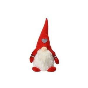 Decoratiune Gnome w red hat w heart, Decoris, 14x12x30 cm, poliester, multicolor imagine