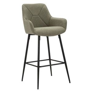 Set 2 scaune de bar, Grey, Mauro Ferretti, 55 x 55 x 109 cm, placaj/metal/textil, gri/negru imagine