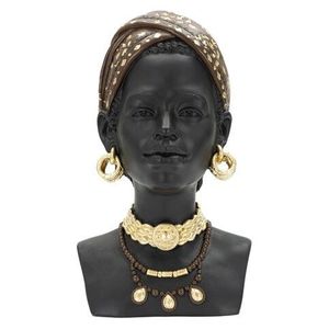 Statueta decorativa, Massai Woman, Mauro Ferretti, 19 x 18.5 x 30 cm, polirasina, negru/multicolor imagine