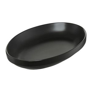 Platou oval pentru servire Salsa, Ambition, 14x9.5 cm, portelan, negru imagine
