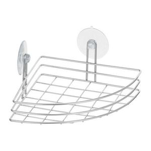 Polita de colt pentru baie cu 2 ventuze Basic, Jotta, 18x18x4 cm, otel, argintiu imagine