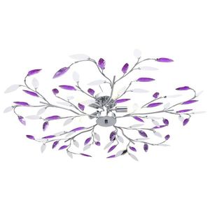 vidaXL Lustră cu brațe tip frunze cristal acrilic violet 5 becuri E14 imagine