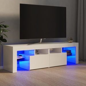 vidaXL Comodă TV cu lumini LED, negru extralucios, 140x36, 5x40 cm imagine