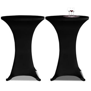 vidaXL Husă de masă cu picior Ø60 cm, 2 buc., negru, elastic imagine