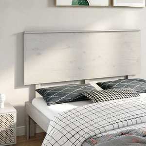vidaXL Tăblie de pat, alb, 154x6x82, 5 cm, lemn masiv de pin imagine