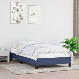 vidaXL Cadru de pat, albastru, 90x190 cm, material textil imagine