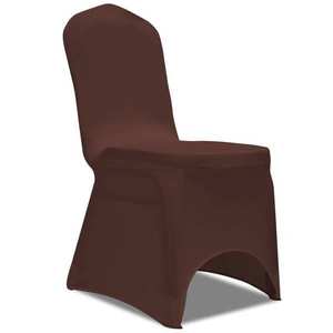 vidaXL Husă de scaun elastică, 6 buc., maro imagine