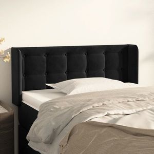 vidaXL Tăblie de pat cu aripioare negru 83x16x78/88 cm catifea imagine