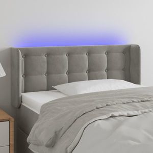 vidaXL Tăblie de pat cu LED, gri deschis, 83x16x78/88 cm, catifea imagine