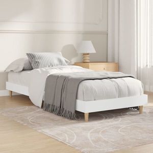 vidaXL Cadru de pat, alb, 75x190 cm, lemn prelucrat imagine