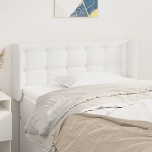 vidaXL Tăblie de pat cu aripioare alb 93x16x78/88 cm piele ecologică imagine