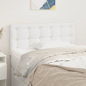 vidaXL Tăblie de pat, alb, 90x5x78/88 cm, piele ecologică imagine