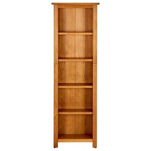 vidaXL Bibliotecă cu 5 rafturi, 45x22x140 cm, lemn masiv de stejar imagine