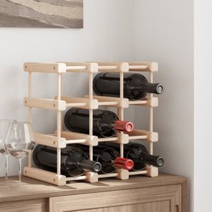 vidaXL Raft de vin pentru 12 sticle, 36x23x36 cm, lemn masiv de pin imagine