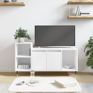 vidaXL Comodă TV, alb, 100x35x55 cm, lemn prelucrat imagine