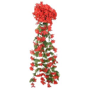 vidaXL Ghirlande de flori artificiale, 3 buc., roșu, 85 cm imagine