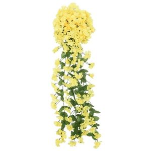 vidaXL Ghirlande de flori artificiale, 3 buc., galben, 85 cm imagine