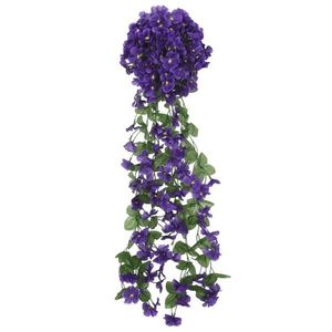 vidaXL Ghirlande de flori artificiale, 3 buc., violet închis, 85 cm imagine