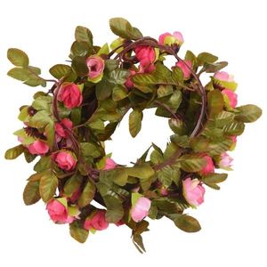 vidaXL Ghirlande de flori artificiale, 6 buc., roze, 215 cm imagine