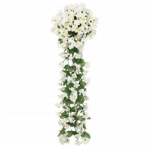 vidaXL Ghirlande de flori artificiale, 3 buc., alb, 85 cm imagine