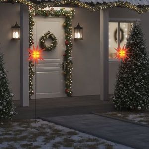 vidaXL Lumină de Crăciun cu LED/țăruș de sol roșu 57 cm pliabil imagine