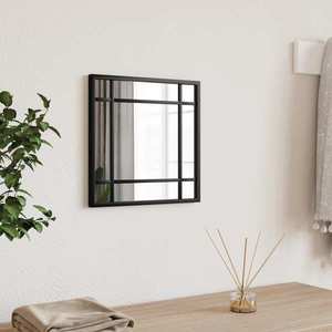 vidaXL Oglindă de perete, negru, 30x30 cm, pătrată, fier imagine