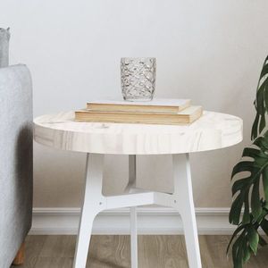 vidaXL Blat de masă rotund, alb, Ø40x3 cm, lemn masiv de pin imagine