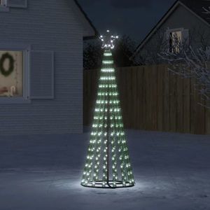 vidaXL Con de lumină brad de Crăciun cu 275 LED-uri, alb rece, 180 cm imagine