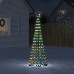 vidaXL Con de lumină brad de Crăciun cu 275 LED-uri, multicolor 180 cm imagine
