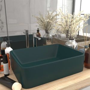 vidaXL Chiuvetă de baie lux, verde închis mat, 41x30x12 cm, ceramică imagine