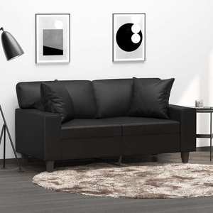 vidaXL Perne decorative, 2 buc., negru, 40x40 cm, piele ecologică imagine
