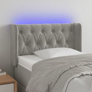 vidaXL Tăblie de pat cu LED, gri deschis, 83x16x78/88 cm, catifea imagine