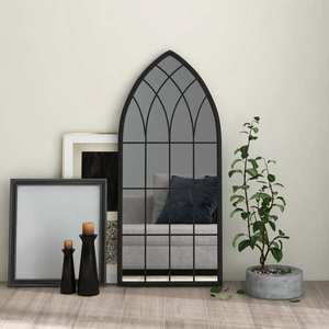 vidaXL Oglindă de perete, negru, 100x45 cm imagine