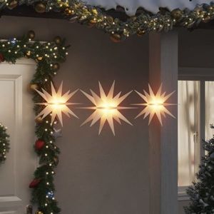 vidaXL Lumini de Crăciun cu LED-uri, 3 buc., alb, pliabil imagine
