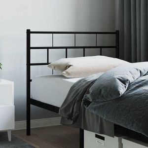 vidaXL Tăblie de pat metalică, negru, 80 cm imagine