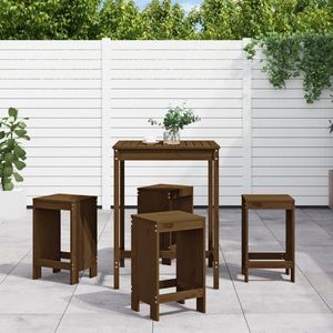 vidaXL Set mobilier bar de grădină, 5 piese, maro miere lemn masiv pin imagine