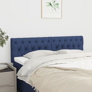 vidaXL Tăblii de pat, 2 buc, albastru, 72x7x78/88 cm, textil imagine