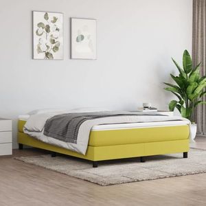 vidaXL Cadru de pat, verde, 140x190 cm, material textil imagine