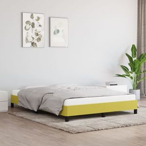 vidaXL Cadru de pat, verde, 140x190 cm, material textil imagine