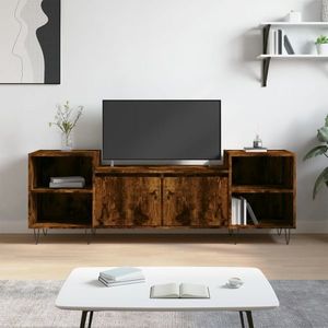 vidaXL Comodă TV, stejar fumuriu, 160x35x55 cm, lemn prelucrat imagine
