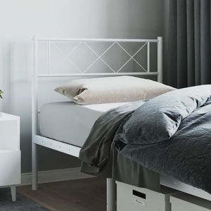 vidaXL Tăblie de pat metalică, alb, 100 cm imagine