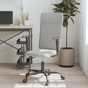vidaXL Scaun de birou reglabil în înălțime, gri deschis, textil imagine